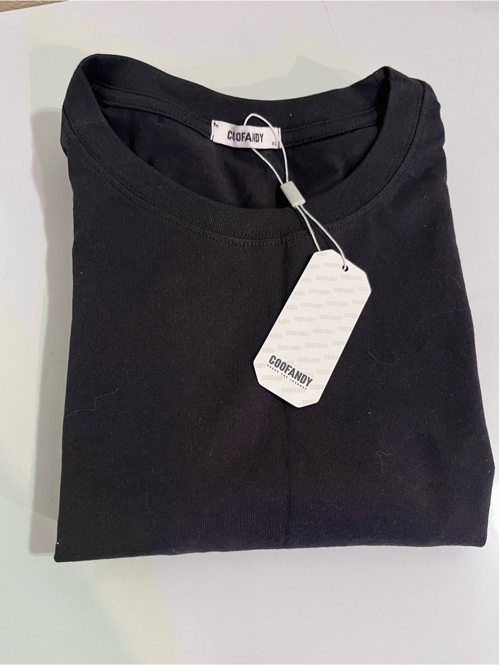 COOFANDY Men's T Shirt Short Sleeve Cotton Black XL